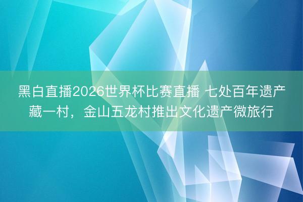 黑白直播2026世界杯比赛直播 七处百年遗产藏一村，金山五龙村推出文化遗产微旅行